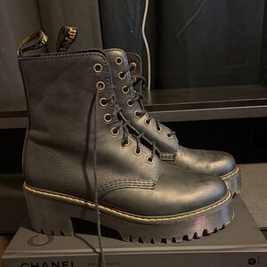 Dr. Martens Black Leather Combat Boots